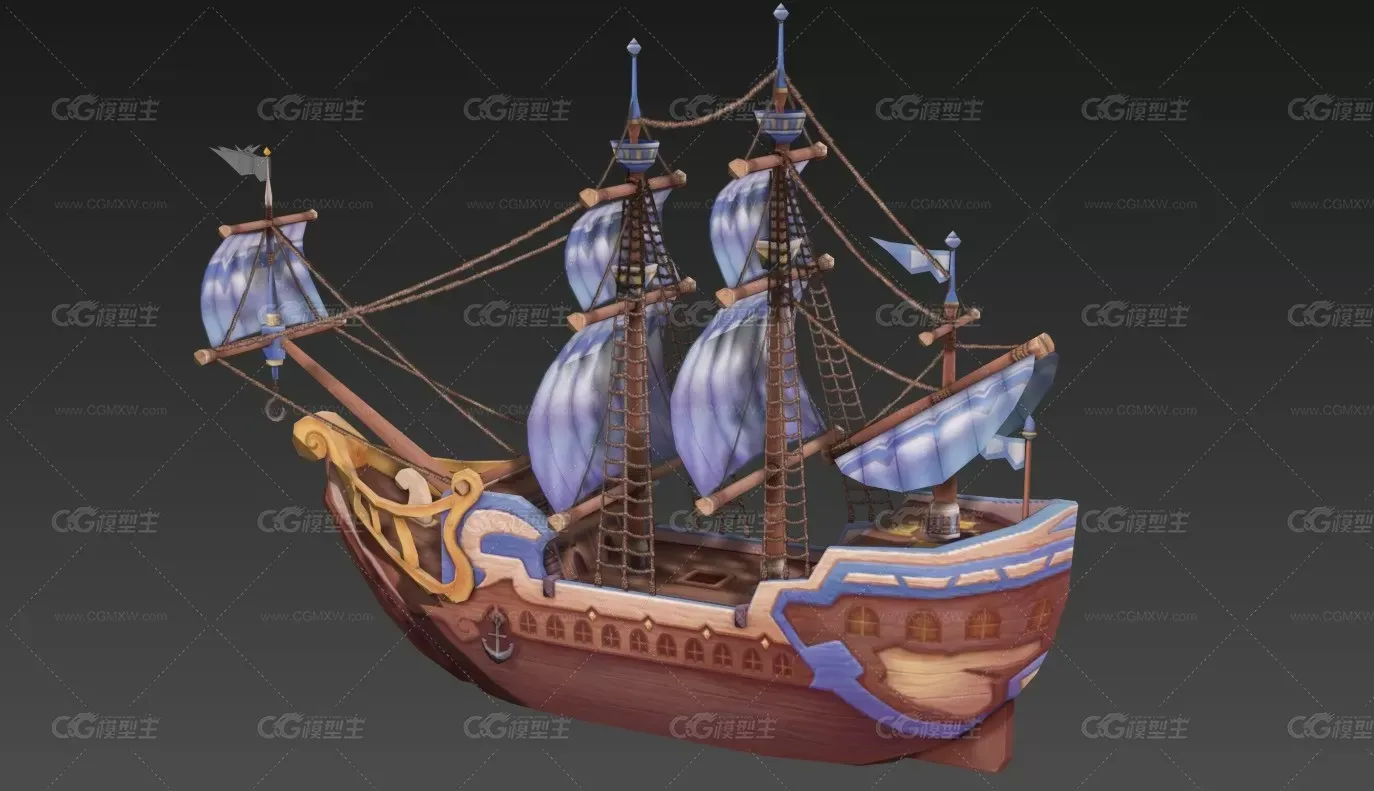 帆船 3D模型-1