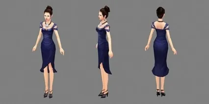 女无腰带 3d模型