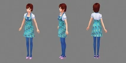 女休闲装四 CG模型免费下载