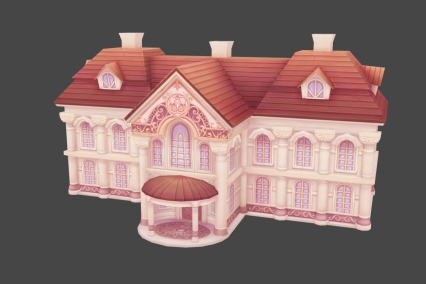 Q版 豪宅 房屋 建筑 3D模型