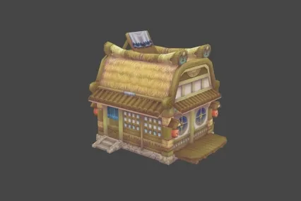 茅草屋 房屋 民居 建筑 3D模型