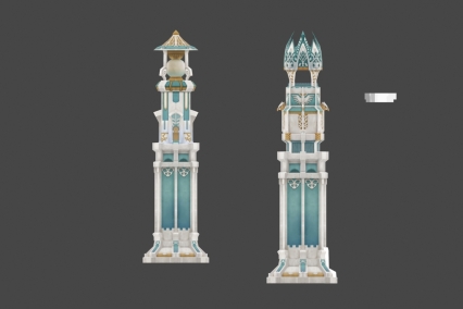 Q版柱子 建筑 3D模型