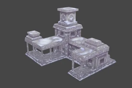 雪 Q版 街道 路 3D模型