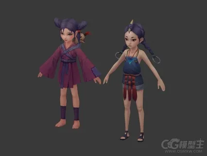 可爱的小女孩3D模型