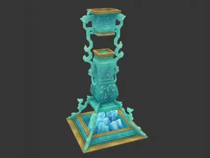玉鐏 玉器冰山水晶场景3DMAX模型贴图物件素材 游戏美术资源