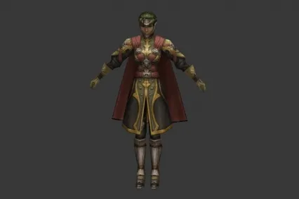 棕肤女将 cg模型