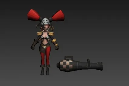 大炮少女 3d模型
