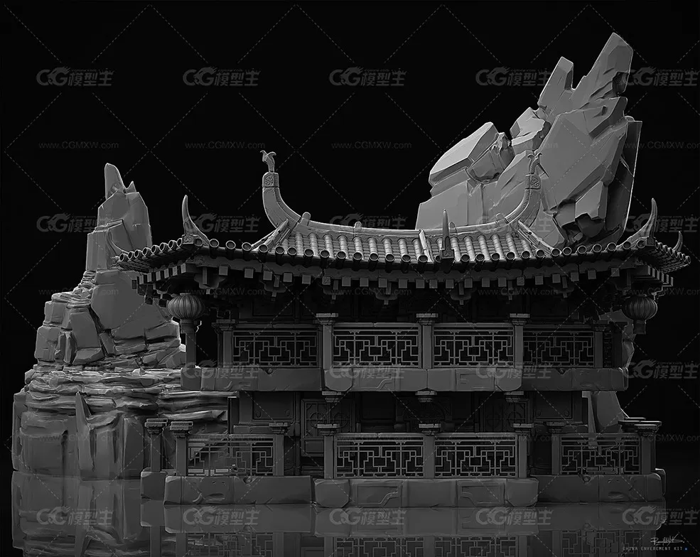 中国古代建筑人物服饰龙狮蛤蟆游戏3D模型(OBJ/ZBP/ZTL格式)-2