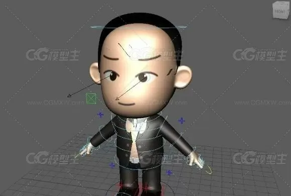 西服卡通角色 3D模型免费下载-1