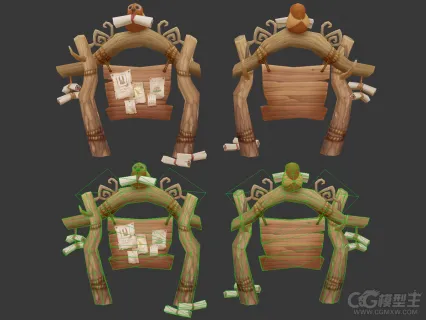 公告牌3D模型