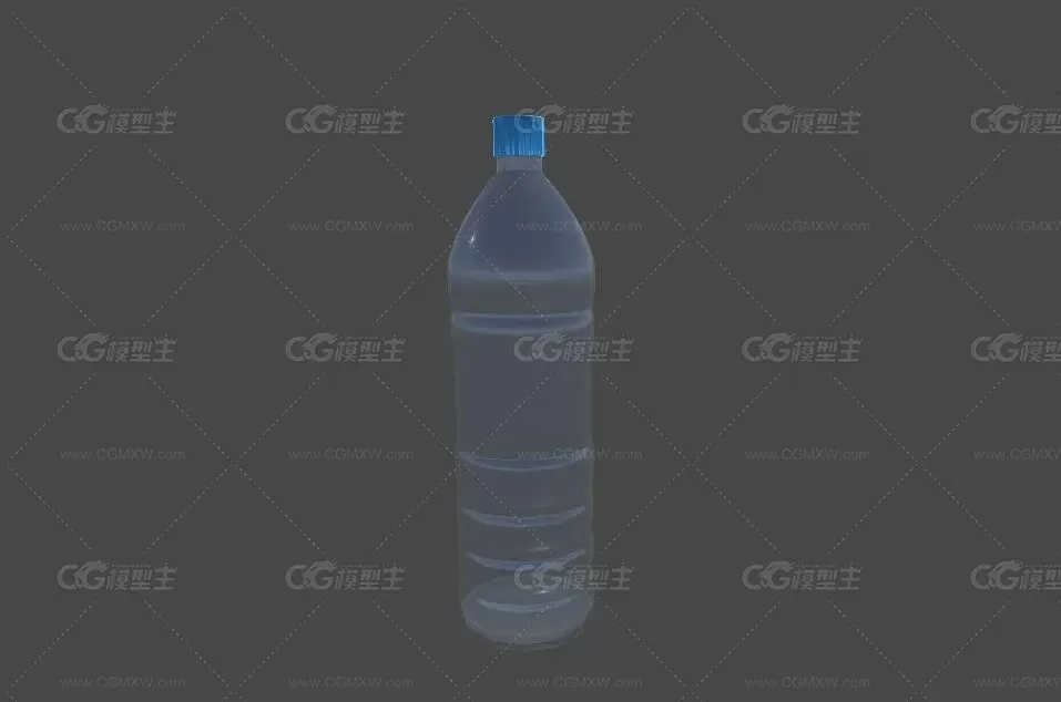 一个矿泉水瓶子模型 写实水瓶模型 有法线贴图！-1