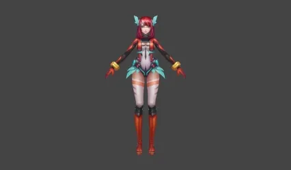 红衣 小姐姐 美女 3D模型