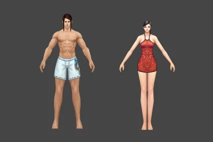 武侠 仙侠 男女基础 3D模型