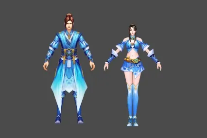 武侠 仙侠 男女 套装 3D模型