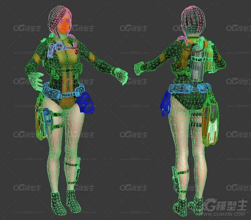 女潜水员 次世代角色模型-2