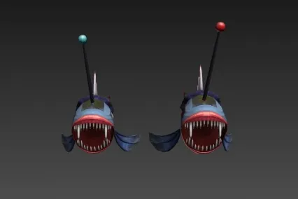 尖牙齿远控鱼 3D模型