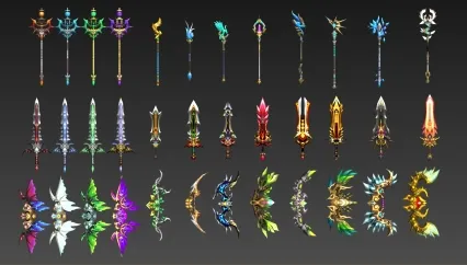 精致 武器 集合 3D模型