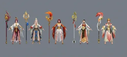 天戟世家五位神女  3d模型3d