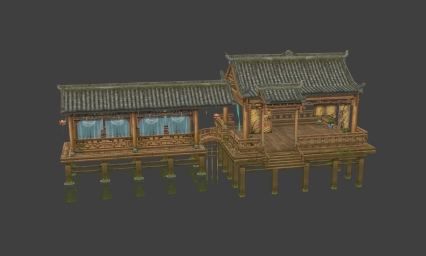 楼阁 后院 3D模型