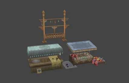摊位 杂货摊 3D模型