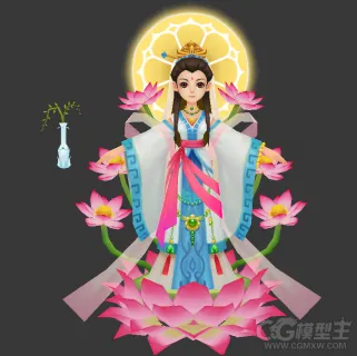 卡通观音3D模型
