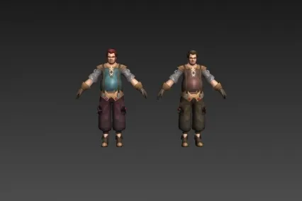 两位西部男子 3d模型