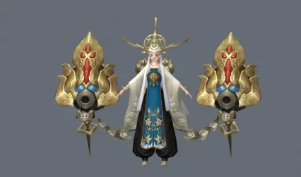 之双阎炮女孩  3d模型