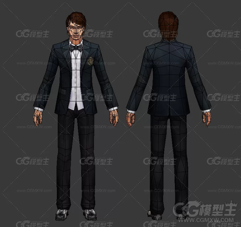 穿礼服男人3D模型-2