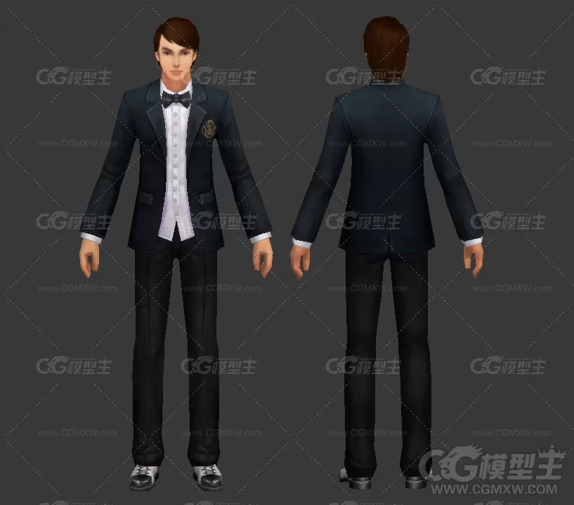 穿礼服男人3D模型-1