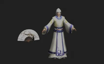 扇子帽男