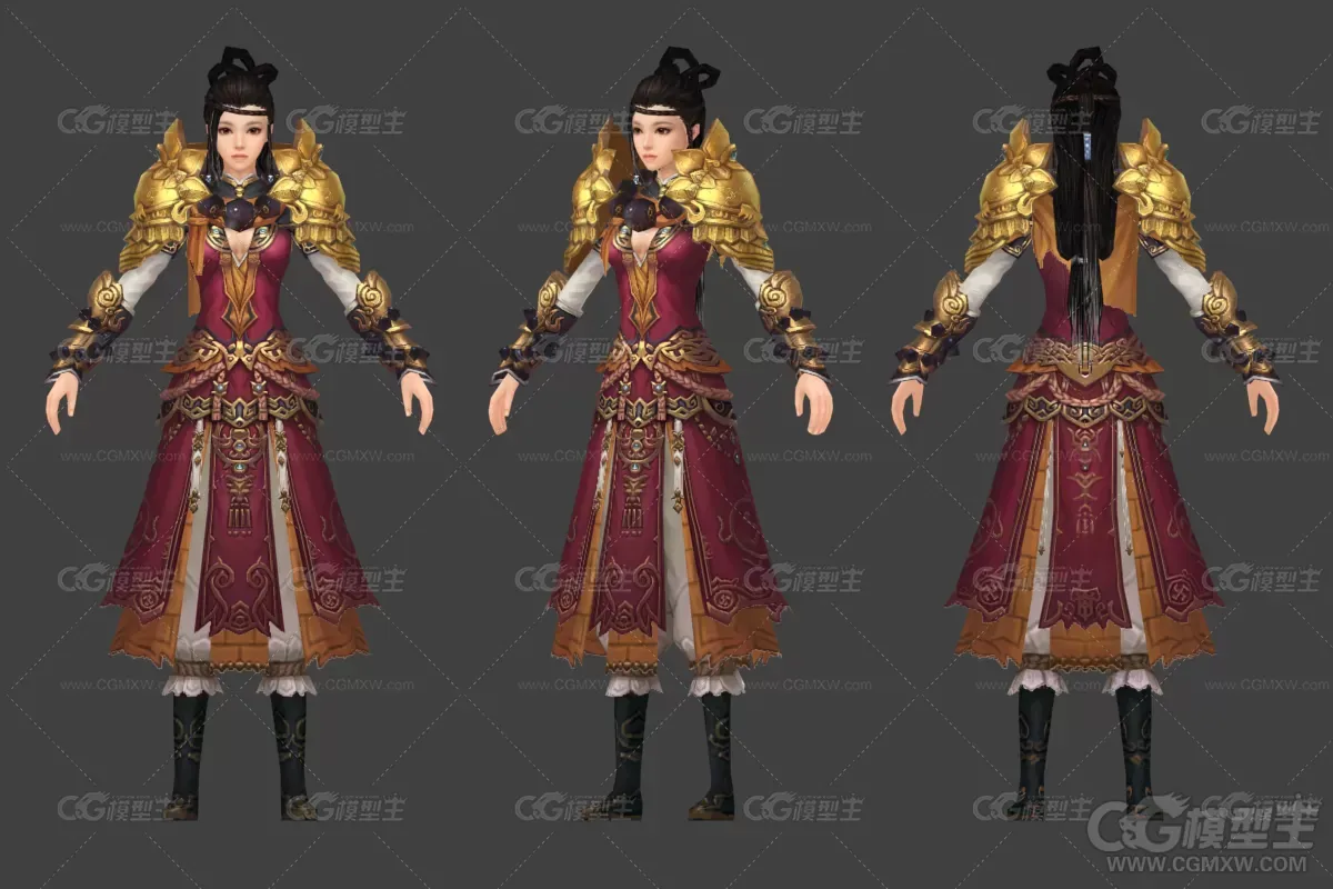 武侠女角色模型-2
