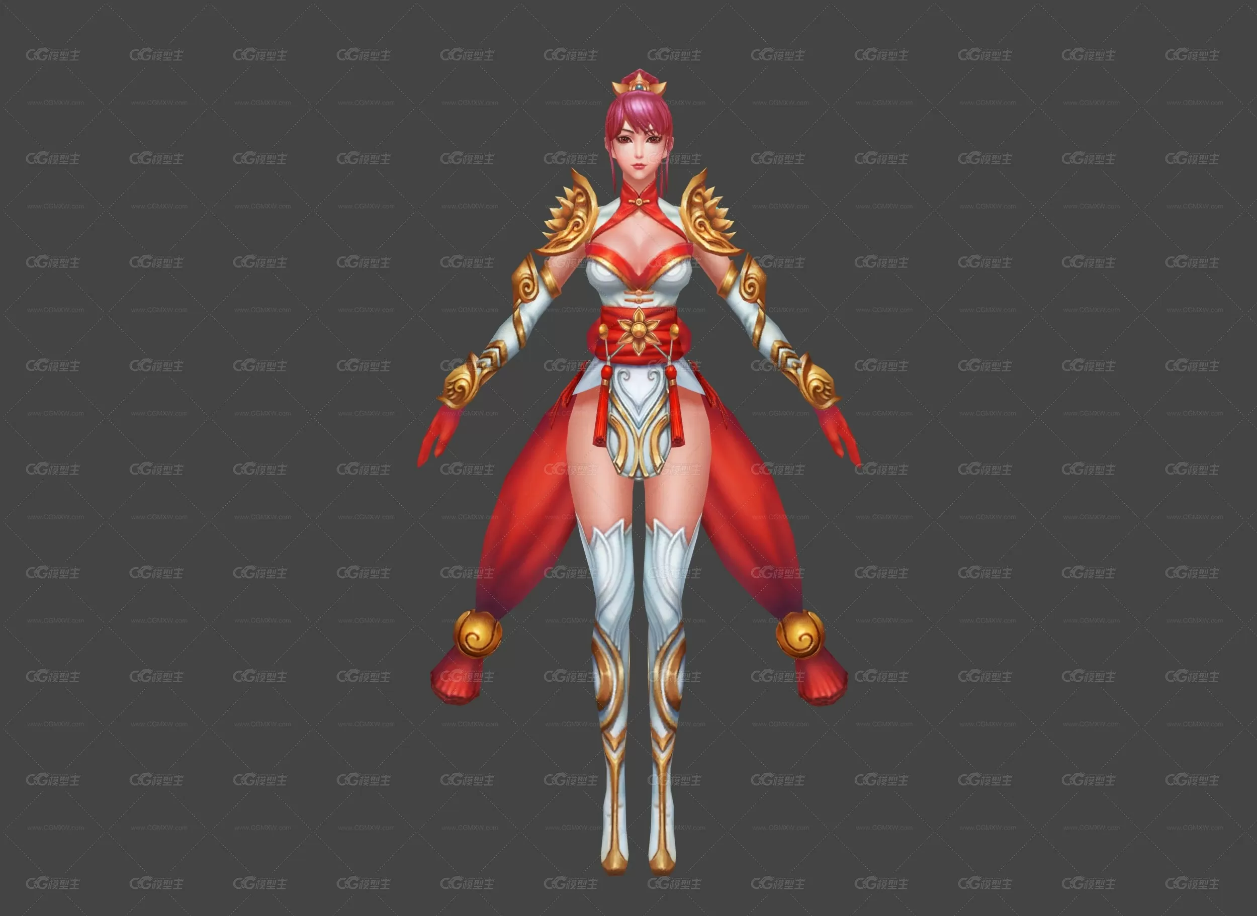 女副将 3d模型-1