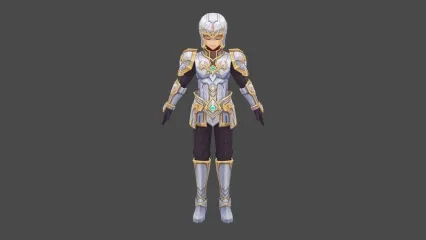 二次元 盔甲 男 3D模型