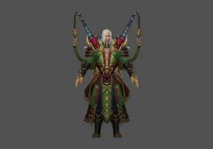 绿衣背剑 双剑 男 3D模型