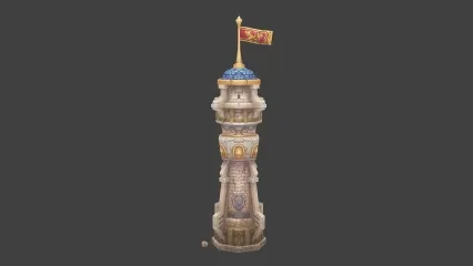 Q版 西方 塔楼 3D模型