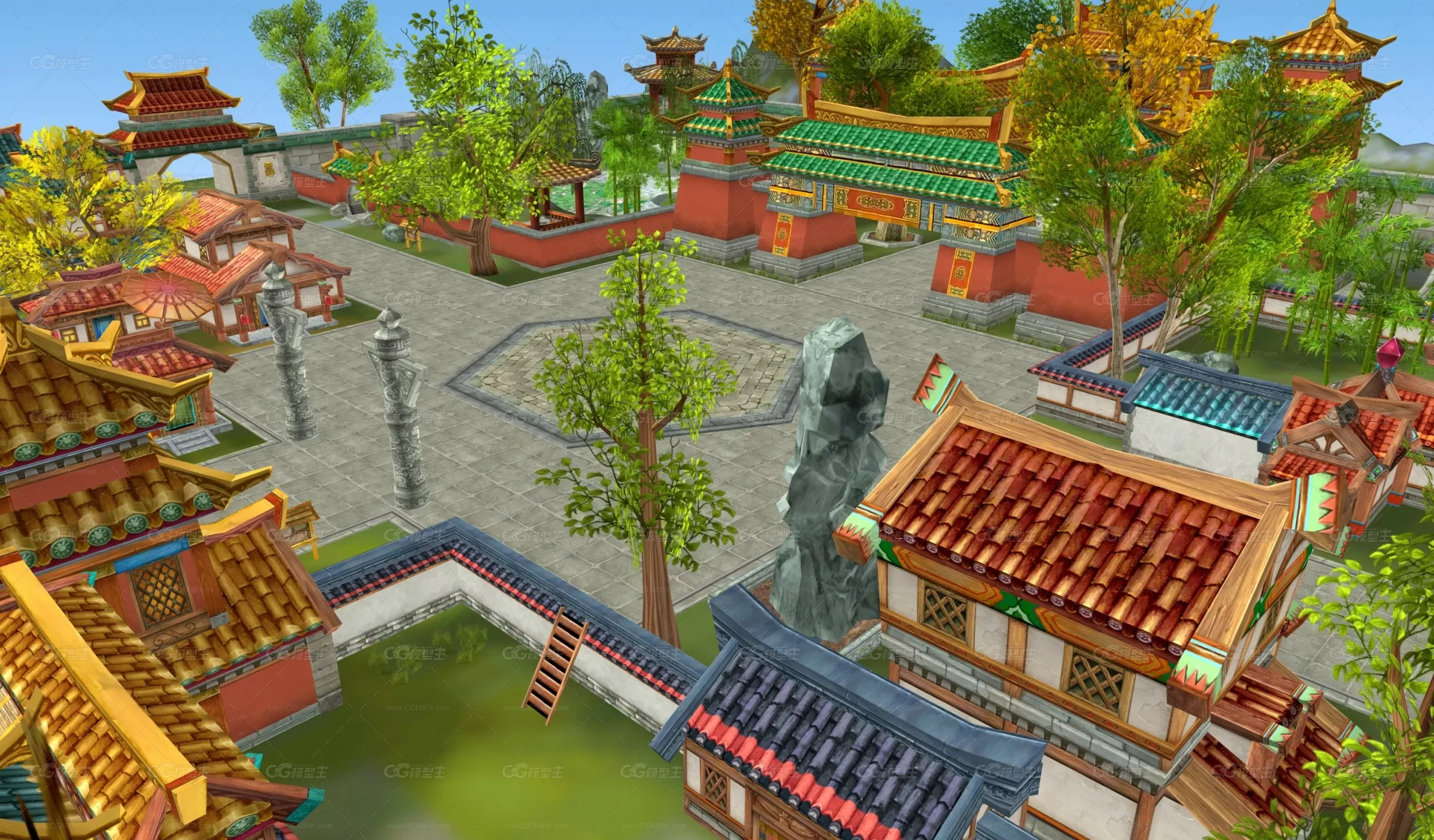 精致 京城 场景（可以拆分拼接哟） 3D模型-3