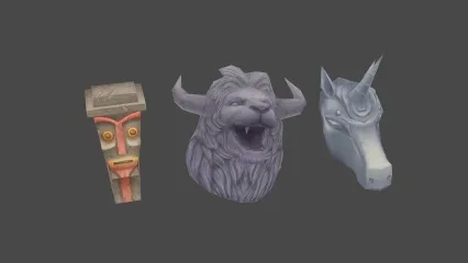兽首 石像 头 图腾 3D模型