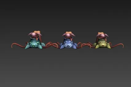 三只章鱼怪 CG模型免费下载