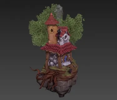 Q版小场景3D模型