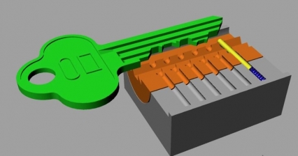 钥匙加锁销 3D模型