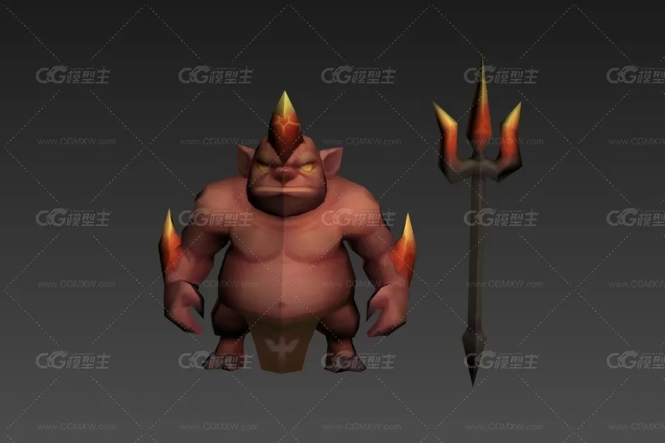 矮人三叉战士 CG模型-1