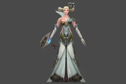 法师 女 长袍 3D模型