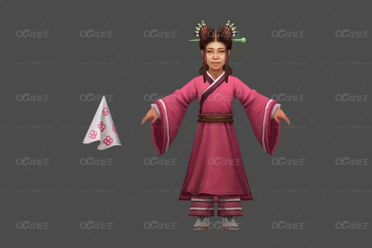 武侠 仙侠 神魔 婢女 中年女人 3D模型-1