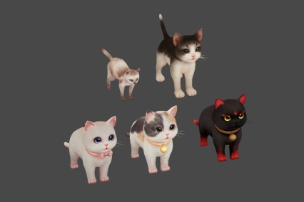 可爱 猫咪 小集合 3D模型