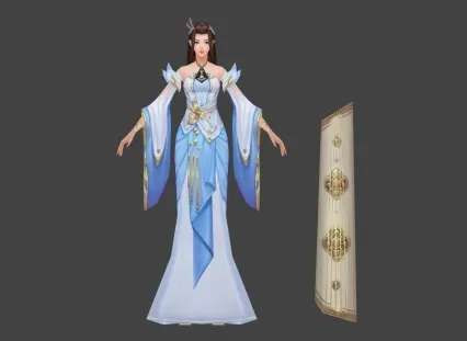 琴女 3d模型