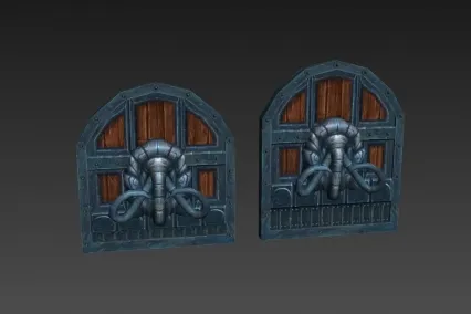 两扇铁门 3d模型