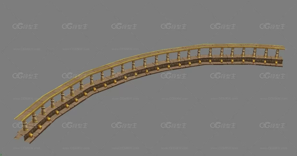 路边栏杆 3D模型免费下载-1