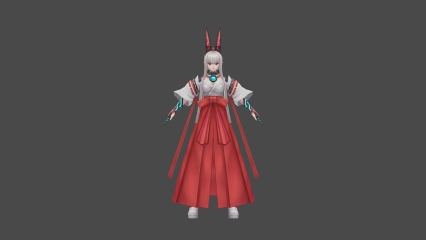 日本 武士 女 兔女郎 3D模型