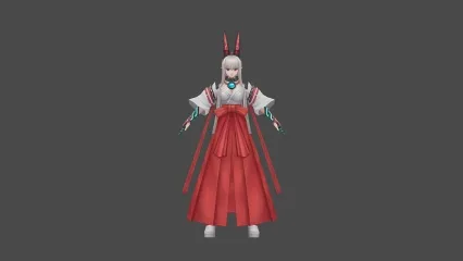 日本 武士 女 兔女郎 3D模型
