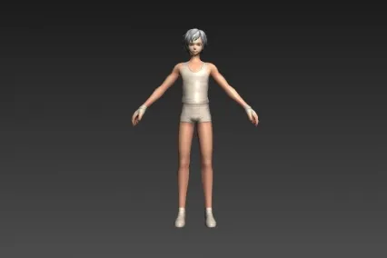 短裤背心男 3D模型